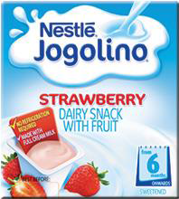 Nestlé Jogolino dairy snack with strawberry.