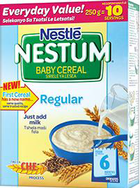 Nestlé Nestum regular cereal for babies 6 months and older.