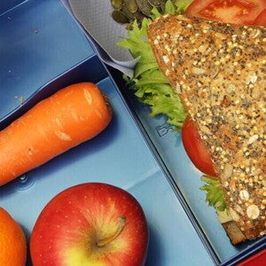 Lunch box with healthy food.
